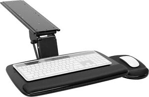 Adjustable Keyboard and Mouse Drawer Platform with Ergonomic Wrist Rest Pad