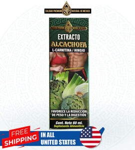 Extracto Alcachofa L-Carnitina/Hinojo Suplemento Líquido 60 ml Natural de Mexico