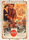 1937 Coke Coca-Cola Fall BBQ metal tin sign room decoration items