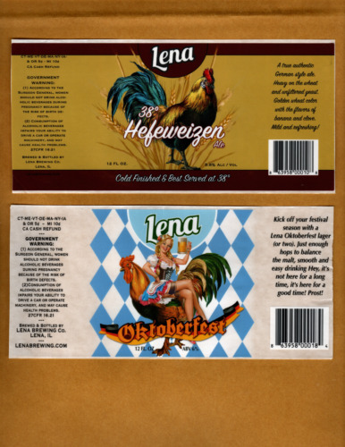 New ListingSet of 5 super nice micro beer labels  Lena  Lena  IL !!!