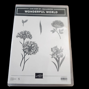 New ListingStampin' Up Wonderful World New Rubber 5 piece Stamp Set Retired Free Shipping