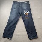 Ecko Unltd Jeans Men’s 40x32 Baggy Y2K Embroidered Hiphop Grunge