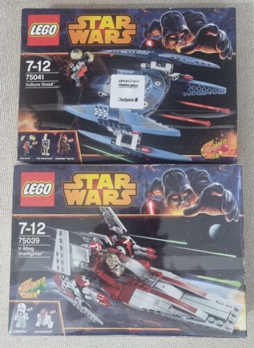 Lego Star Wars 75039 V-wing Starfighter  75041 Vulture Droid New Free Shipping !