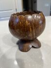 Antique Hawaiian Coconut Calabash Pedestal Bowl