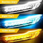 2pcs LED Headlight DRL Light Sequential Flexible Turn Signal Strip Amber Blue (For: 2011 Mazda 6)