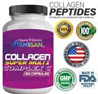 Collagen Peptide Vitamins w Biotin Collagen Type 1, 2, 3, 5,10 Joint Support 120
