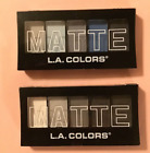Lot of 2 L.A. Colors LA Colors Matte Shimmer Eyeshadow Palette BLACK/BLUE