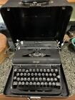 Vintage 1940s Royal Quiet De Luxe Black Portable Typewriter and Case
