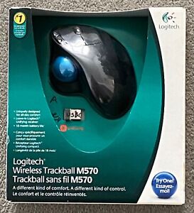 Logitech Wireless Trackball M570 Mouse Ergonomic w/ Receiver Dark Gray PC & MAC