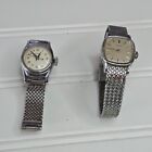Lot of 2 Vintage Women's Timex Watches Petite Silver - as is