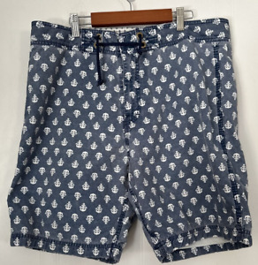 Toddland Polyester Cotton Blend Board Shorts Mens Size 34 Anchor All Over Print