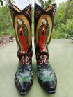 Custom 12D Mens Cowboy Western Boots VIRGEN DE GUADALUPE de DIA DE LOS MUERTOS