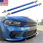 2x 8''-11'' Adjust Blue JDM Front Bumper Lip Splitter Strut Rod Support Tie Bar (For: Nissan)