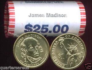 ~H/T~ 2007 P MINT JAMES MADISON $25 GOLD DOLLAR ROLL ~CHEAP~ ~FREE SHIPPING~