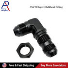 6 AN AN6 Male to Male 90 Degree Bulkhead Fitting With Nut Black HIGH QUALITY!