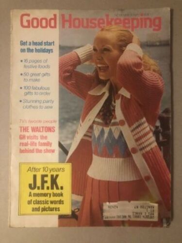 Good Housekeeping Magazine Nov 1973 JFK Walton Family old ads articles crafts et