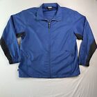 Vtg Nike Jacket Mens X- Large Blue Black Windbreaker Full Zip Embroidered Swoosh
