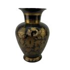 New ListingVintage Engraved Solid Brass Vase Made In India With Floral Etchings 10.5