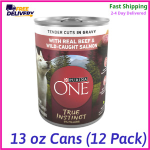 Purina One True Instinct Tender Cut in Gravy Wet Dog Food, 13 oz Cans (12 Pack)