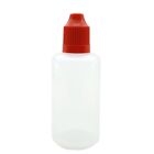 Reusable 60ml Red Cap Clear Plastic Squeeze Dropper Bottles pks of 1/5/10/20