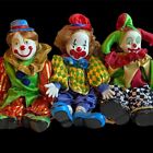 1980s Porcelain Clown Doll Lot of 3 Harlequin Jester Circus 12” w Fabric Body