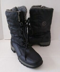 Totes Womens Boots Size 9 Rhonda  Aspen Black Zip Up Lace Up Snow Boots Winter