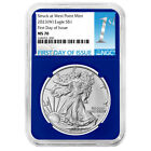 2023 (W) $1 American Silver Eagle NGC MS70 FDI First Label Blue Core