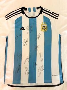 Qatar FIFA Soccer World Cup 2022 Argentina Players Signed Jersey Small