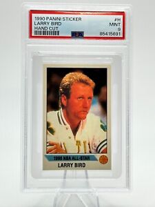 1990 Panini Sticker Basketball #H Larry Bird Boston Celtics H/C - PSA 9 MINT