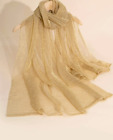 Gold Sheer Shimmer Scarf Chiffon Oblong Wrap Shawl Buy One Get One Free