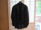 J. FERRAR Soft Black Leather 3 button Blazer Jacket Car Coat Men's Medium-MINT!