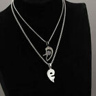 2pcs His and Hers Stainless Steel Love Heart Lock & Key Couple Pendant Necklace