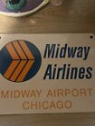 Midway Airlines Chicago Airport MDW PORCELAIN SIGN