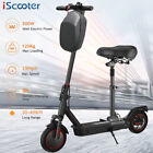 iScooter 40KM Adult Electric Scooter 500W Foldable High Speed E-Scooter W/ Seat