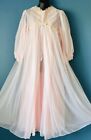 Vintage Gossard Artemis Pink Peignoir Chiffon Nightgown And Robe Set Size M
