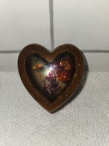 New ListingWooden Heart Resin Trinket Jewelry Box Handcarved