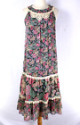 Vintage 70s Floral Lace Trim Sleeveless Dress Gunne Sax Style Prairie Festival