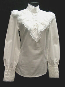 Victorian Blouse White cotton anl ruffles Clara Frontier Classics S-3XL