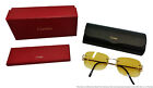 Designer Cartier CT0011 RS 002 140 Rimless Gold Tinted Sunglasses w/ Box & COA