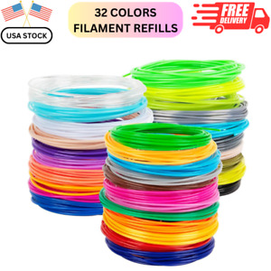 32 Colors 3D Pen Filament Refills 1.75Mm Total 320 Feet for Most 3D Pens