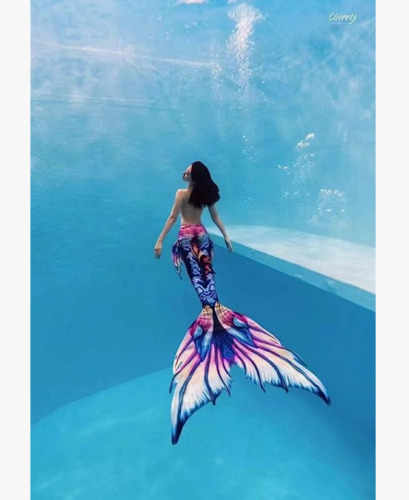 Big Mermaid Tail for Adult Women Men Mermaid Tail with Flipper Beach Costumes