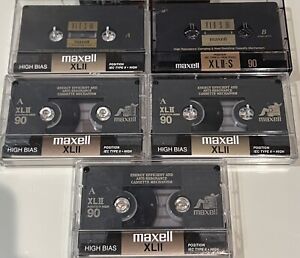 Mixed Lot of 5 Maxell Cassette Tapes XLII 90 XLII-S 90 TESTED