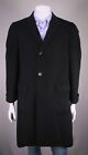 Joe Feller Custom Made Black 100% Crombie Scottish Cashmere Overcoat Coat 40S