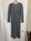GORGEOUS Mohair Blend Gray Long Duster Cardigan Sweater Free Small People