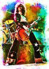 Jimmy Page Musician 1/5 Fine Art ACEO Print Card By:Q
