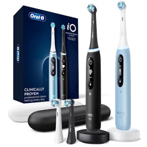 Oral-B Io Series 7 Electric Toothbrush Black Onyx & Aquamarine 2 Pk 4 Brush Head