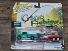 Johnny Lightning Gone Fishing 1965 Chevrolet Truck With Boat and Trailer