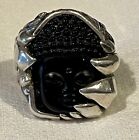 925 Sterling Silver King Baby Jet Ring Size 9