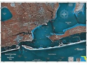 Standard Map MF122 Laminated Pensacola Fishing Map SEALED NEW