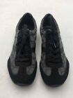 Coach Womens Kelson Black Gray Signature Lace Up Low Top Sneaker Shoes Size 9.5B